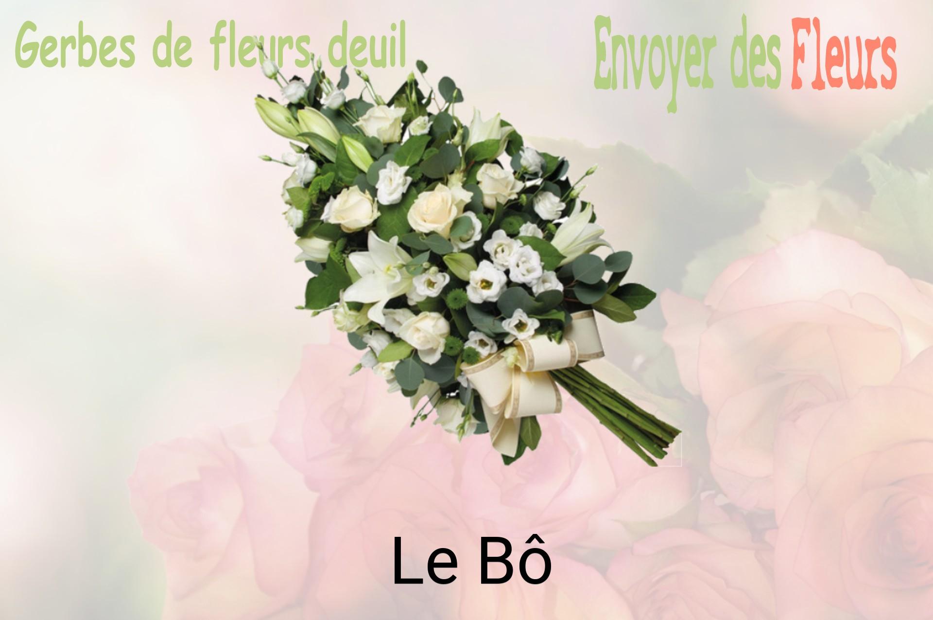 Gerbe de fleurs de deuil livrée à Le Bô